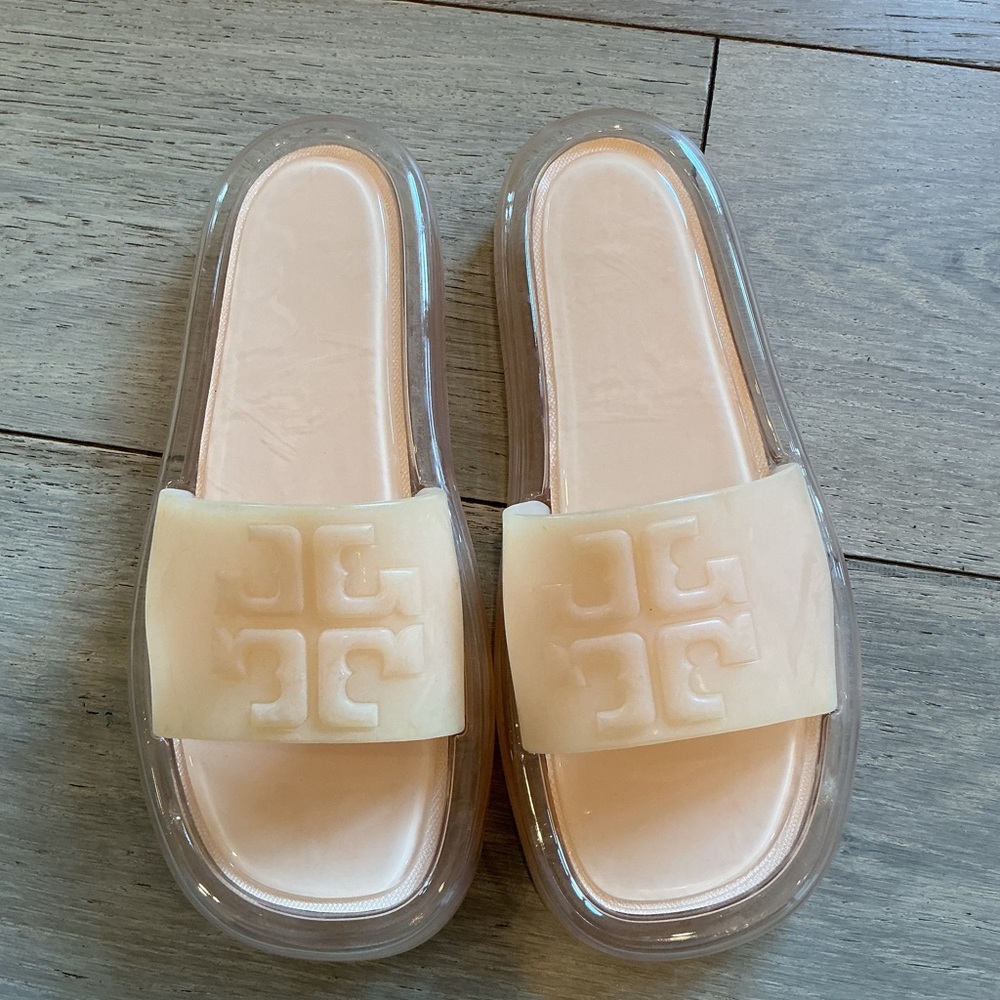 Tory Burch Bubble Jelly Logo Slide Sandals
